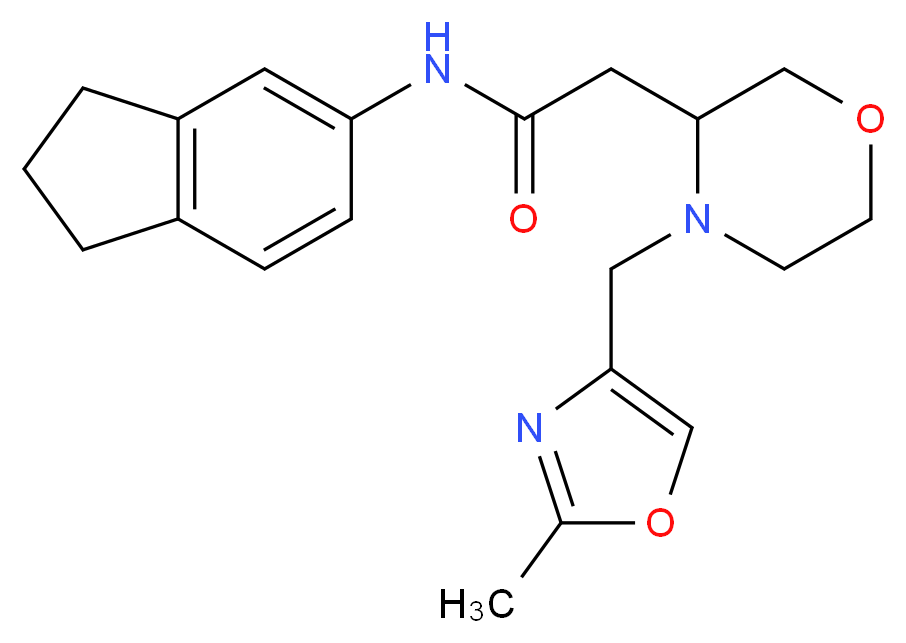 N-(2,3-dihydro-1H-inden-5-yl)-2-{4-[(2-methyl-1,3-oxazol-4-yl)methyl]-3-morpholinyl}acetamide_分子结构_CAS_)