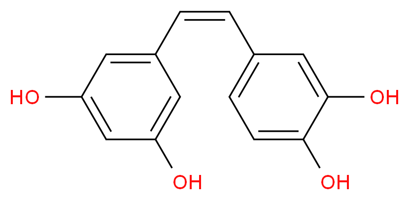 5-[(Z)-2-(3,4-dihydroxyphenyl)ethenyl]benzene-1,3-diol_分子结构_CAS_106325-86-4