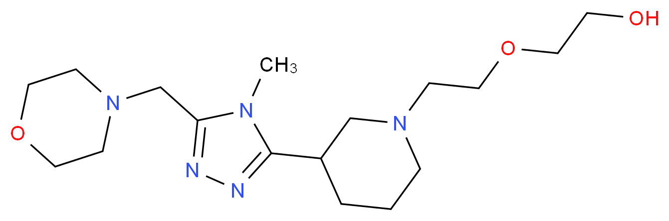 2-(2-{3-[4-methyl-5-(morpholin-4-ylmethyl)-4H-1,2,4-triazol-3-yl]piperidin-1-yl}ethoxy)ethanol_分子结构_CAS_)