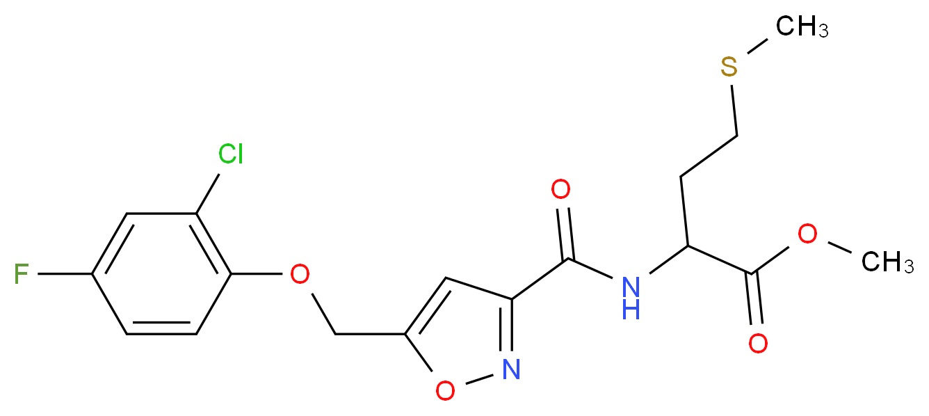 methyl N-({5-[(2-chloro-4-fluorophenoxy)methyl]-3-isoxazolyl}carbonyl)methioninate_分子结构_CAS_)