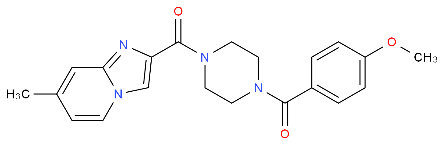 2-{[4-(4-methoxybenzoyl)-1-piperazinyl]carbonyl}-7-methylimidazo[1,2-a]pyridine_分子结构_CAS_)
