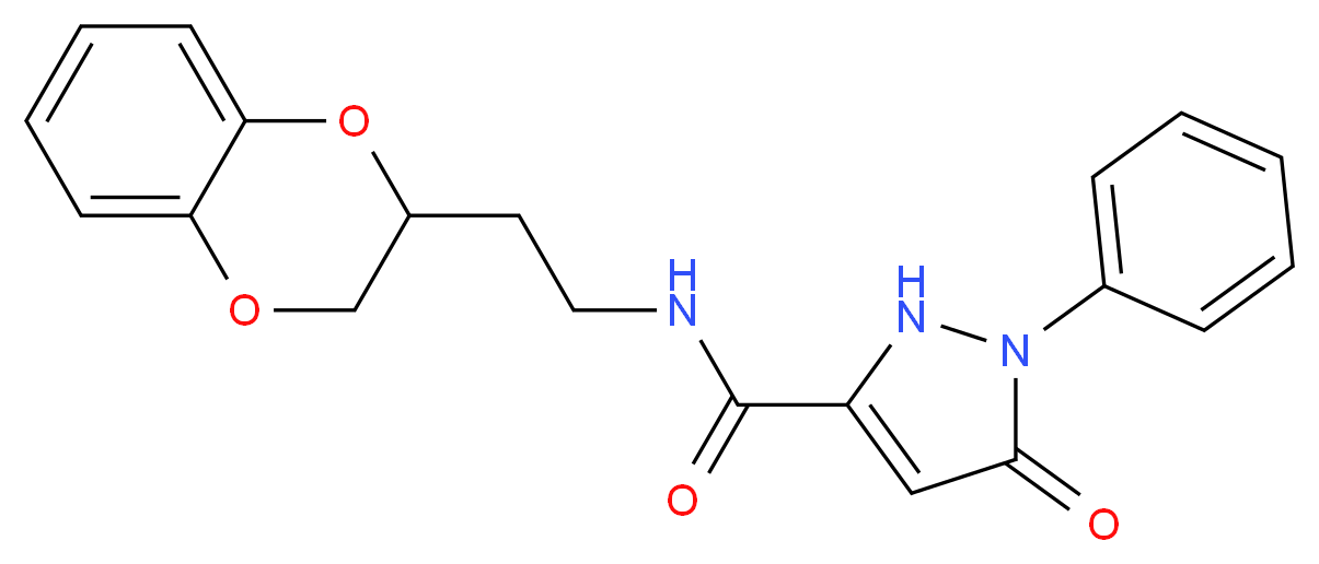 N-[2-(2,3-dihydro-1,4-benzodioxin-2-yl)ethyl]-5-oxo-1-phenyl-2,5-dihydro-1H-pyrazole-3-carboxamide_分子结构_CAS_)