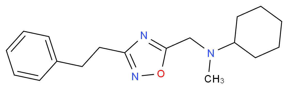 N-methyl-N-{[3-(2-phenylethyl)-1,2,4-oxadiazol-5-yl]methyl}cyclohexanamine_分子结构_CAS_)