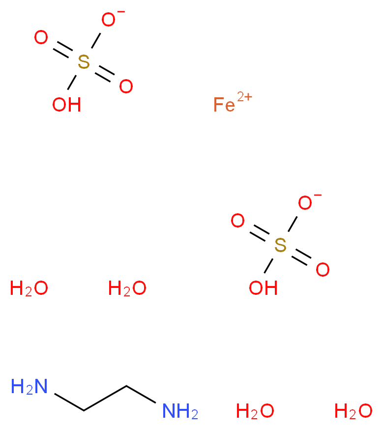 λ<sup>2</sup>-iron(2+) ion ethane-1,2-diamine tetrahydrate dihydrogen sulfate_分子结构_CAS_34962-29-3