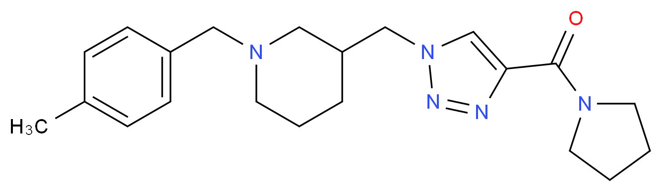 1-(4-methylbenzyl)-3-{[4-(1-pyrrolidinylcarbonyl)-1H-1,2,3-triazol-1-yl]methyl}piperidine_分子结构_CAS_)