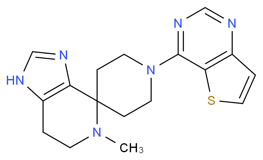 5-methyl-1'-thieno[3,2-d]pyrimidin-4-yl-1,5,6,7-tetrahydrospiro[imidazo[4,5-c]pyridine-4,4'-piperidine]_分子结构_CAS_)
