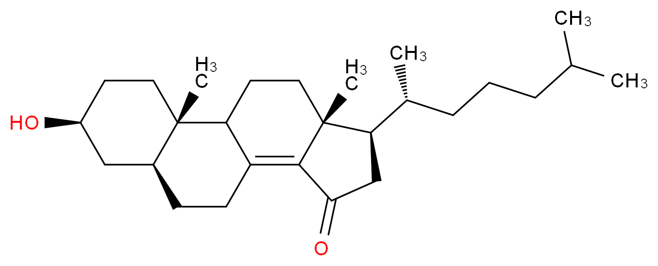 5-alpha-Cholest-8(14)-en-3-beta-ol-15-one_分子结构_CAS_50673-97-7)