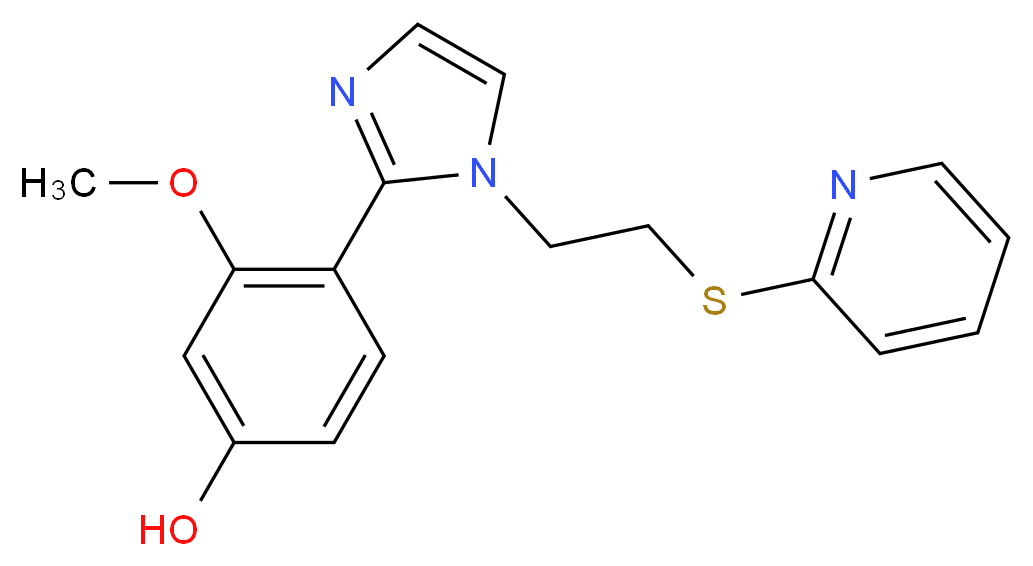 3-methoxy-4-{1-[2-(pyridin-2-ylthio)ethyl]-1H-imidazol-2-yl}phenol_分子结构_CAS_)