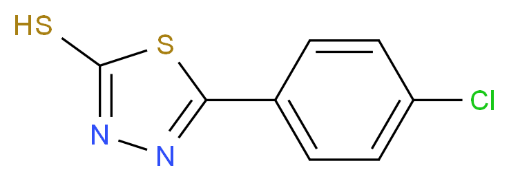 5-(4-chlorophenyl)-1,3,4-thiadiazole-2-thiol_分子结构_CAS_63857-85-2