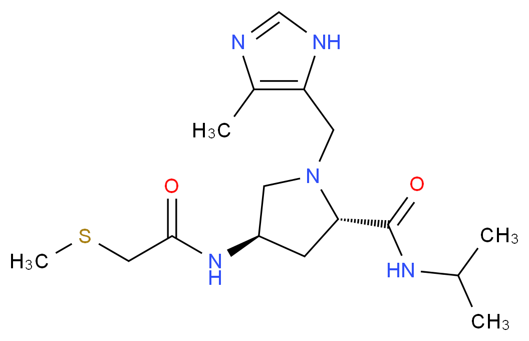 (4R)-N-isopropyl-1-[(4-methyl-1H-imidazol-5-yl)methyl]-4-{[(methylthio)acetyl]amino}-L-prolinamide_分子结构_CAS_)