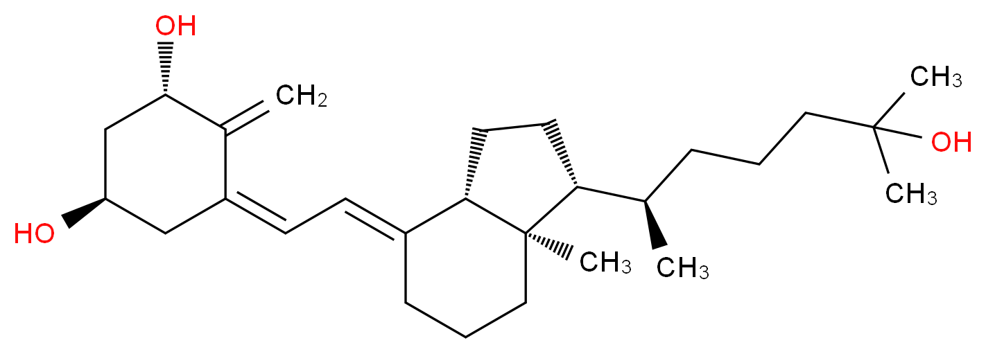 (1R,3S,5Z)-5-{2-[(1R,3aS,4E,7aR)-1-[(2R)-6-hydroxy-6-methylheptan-2-yl]-7a-methyl-octahydro-1H-inden-4-ylidene]ethylidene}-4-methylidenecyclohexane-1,3-diol_分子结构_CAS_32222-06-3