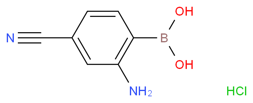 (2-amino-4-cyanophenyl)boronic acid hydrochloride_分子结构_CAS_850568-47-7