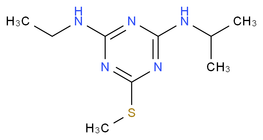 2-N-ethyl-6-(methylsulfanyl)-4-N-(propan-2-yl)-1,3,5-triazine-2,4-diamine_分子结构_CAS_834-12-8