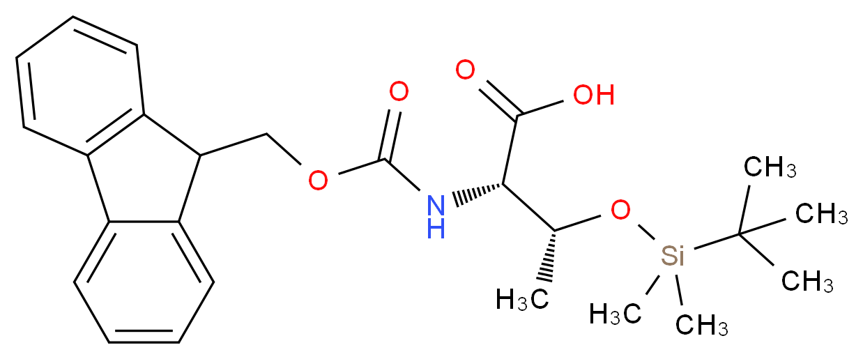 (2S,3R)-3-[(tert-butyldimethylsilyl)oxy]-2-{[(9H-fluoren-9-ylmethoxy)carbonyl]amino}butanoic acid_分子结构_CAS_146346-82-9