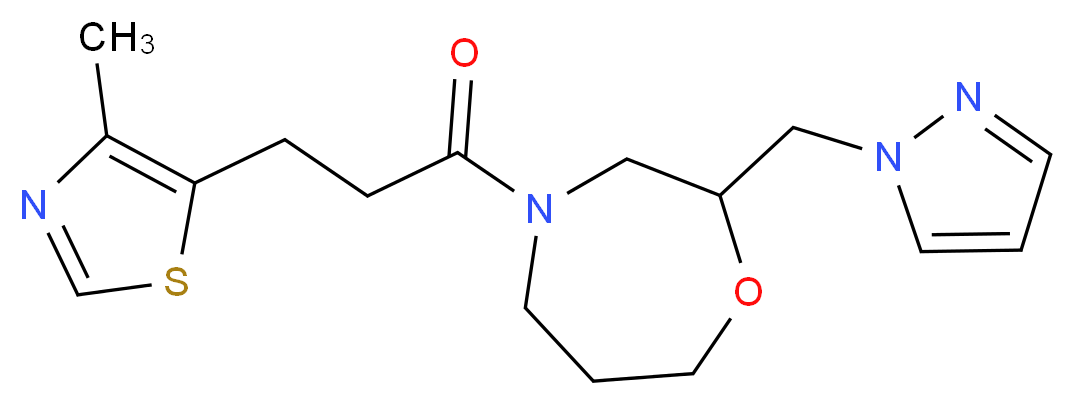 4-[3-(4-methyl-1,3-thiazol-5-yl)propanoyl]-2-(1H-pyrazol-1-ylmethyl)-1,4-oxazepane_分子结构_CAS_)