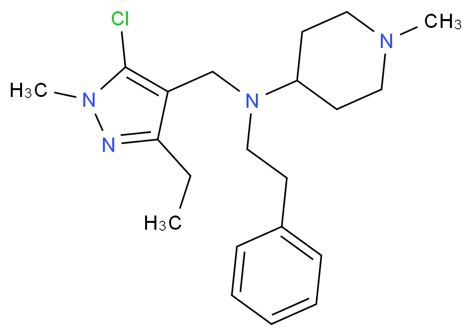 N-[(5-chloro-3-ethyl-1-methyl-1H-pyrazol-4-yl)methyl]-1-methyl-N-(2-phenylethyl)piperidin-4-amine_分子结构_CAS_)