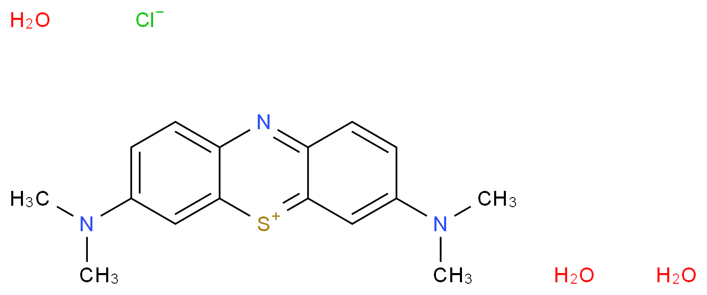 3,7-bis(dimethylamino)-5λ<sup>4</sup>-phenothiazin-5-ylium trihydrate chloride_分子结构_CAS_122965-43-9