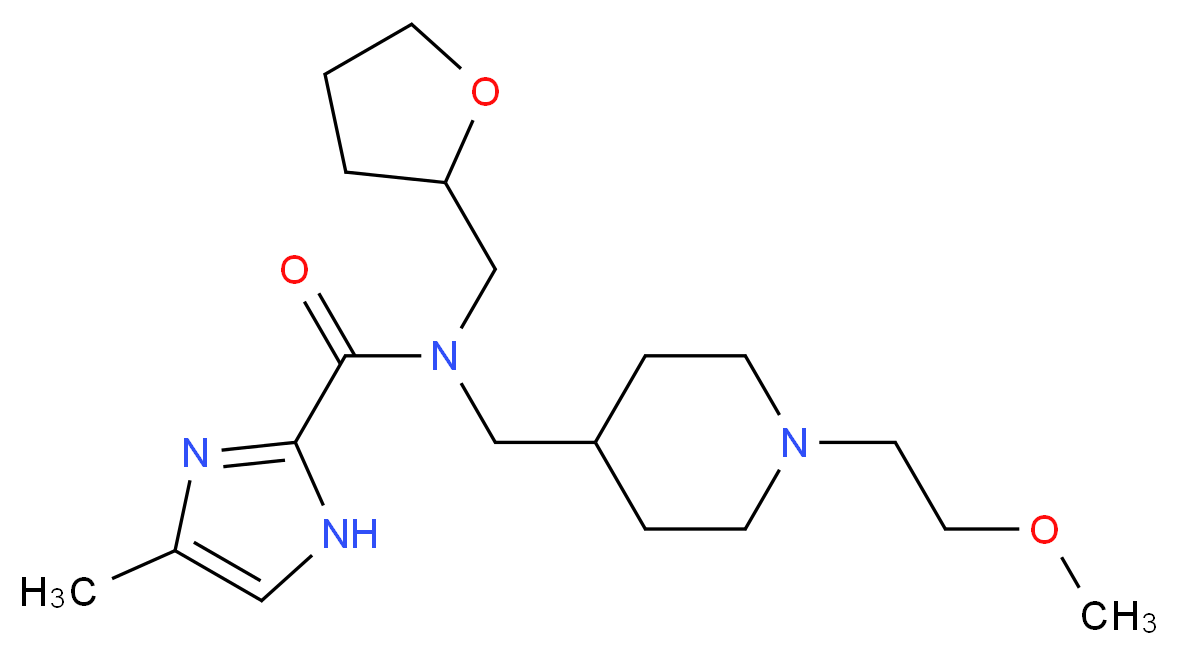 N-{[1-(2-methoxyethyl)piperidin-4-yl]methyl}-4-methyl-N-(tetrahydrofuran-2-ylmethyl)-1H-imidazole-2-carboxamide_分子结构_CAS_)