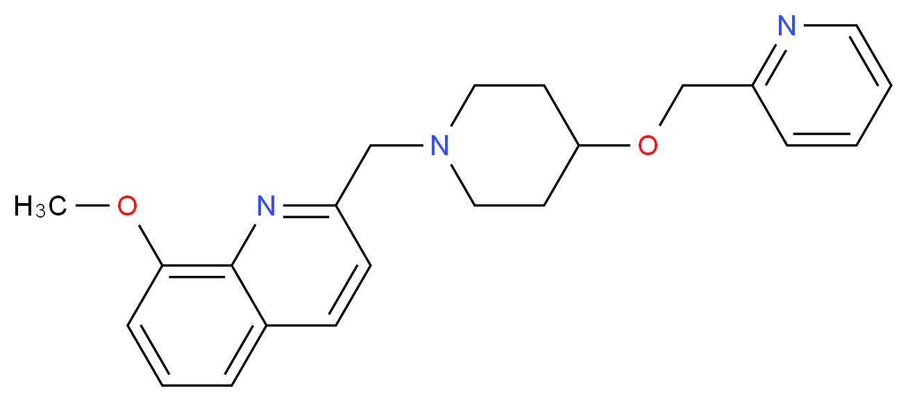 8-methoxy-2-{[4-(pyridin-2-ylmethoxy)piperidin-1-yl]methyl}quinoline_分子结构_CAS_)