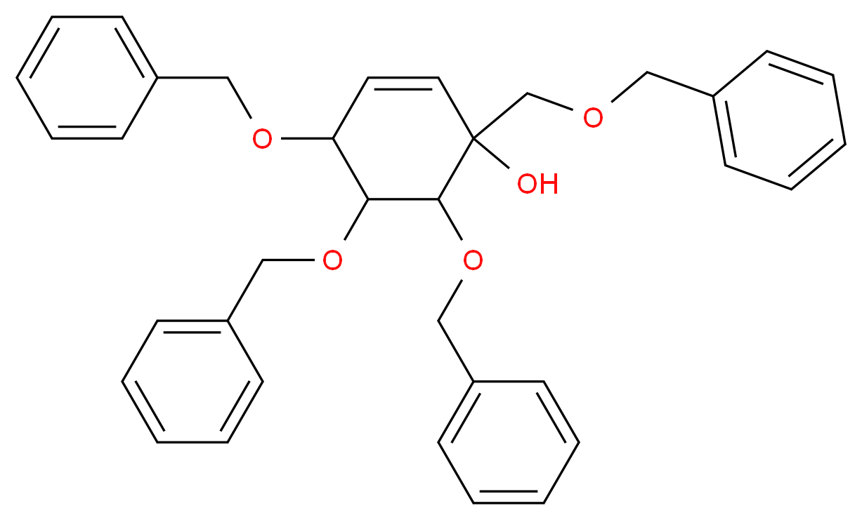 4,5,6-tris(benzyloxy)-1-[(benzyloxy)methyl]cyclohex-2-en-1-ol_分子结构_CAS_1219194-46-3