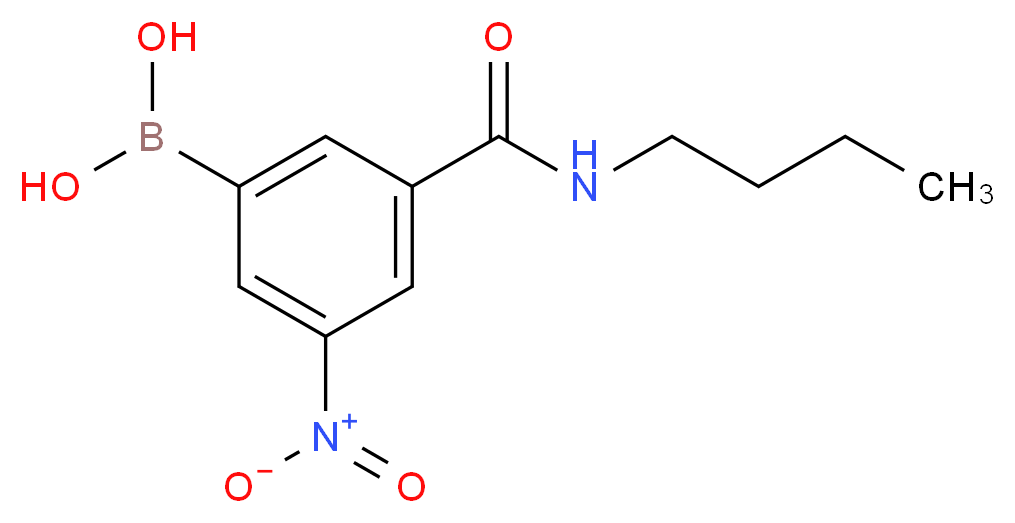 3-正丁基氨甲酰基-5-硝基苯硼酸_分子结构_CAS_871332-89-7)