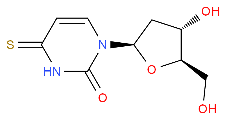 1-[(2R,4S,5R)-4-hydroxy-5-(hydroxymethyl)oxolan-2-yl]-4-sulfanylidene-1,2,3,4-tetrahydropyrimidin-2-one_分子结构_CAS_5580-20-1