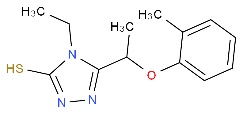 4-Ethyl-5-[1-(2-methylphenoxy)ethyl]-4H-1,2,4-triazole-3-thiol_分子结构_CAS_588673-87-4)