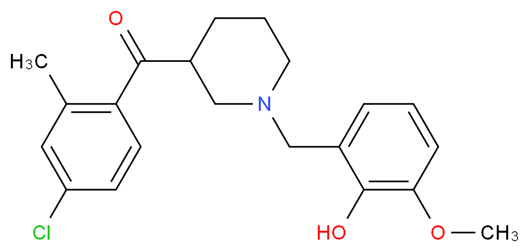 (4-chloro-2-methylphenyl)[1-(2-hydroxy-3-methoxybenzyl)-3-piperidinyl]methanone_分子结构_CAS_)