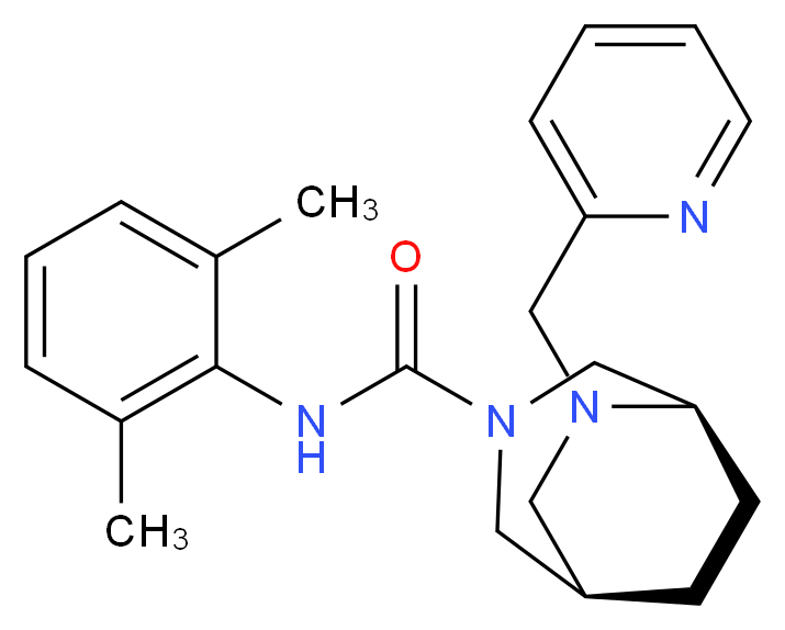 (1R*,5R*)-N-(2,6-dimethylphenyl)-6-(2-pyridinylmethyl)-3,6-diazabicyclo[3.2.2]nonane-3-carboxamide_分子结构_CAS_)