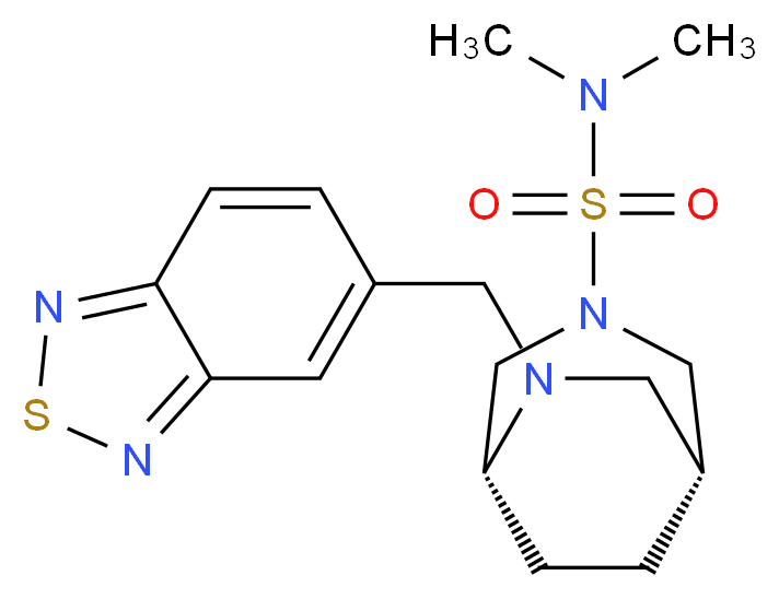 (1R*,5R*)-6-(2,1,3-benzothiadiazol-5-ylmethyl)-N,N-dimethyl-3,6-diazabicyclo[3.2.2]nonane-3-sulfonamide_分子结构_CAS_)
