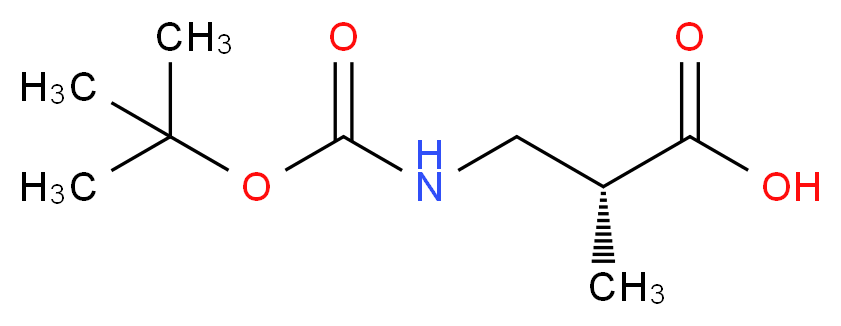 (R)-3-(Boc-氨基)-2-甲基丙酸_分子结构_CAS_132696-45-8)