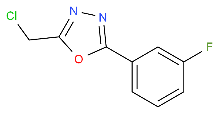 2-(chloromethyl)-5-(3-fluorophenyl)-1,3,4-oxadiazole_分子结构_CAS_350672-16-1