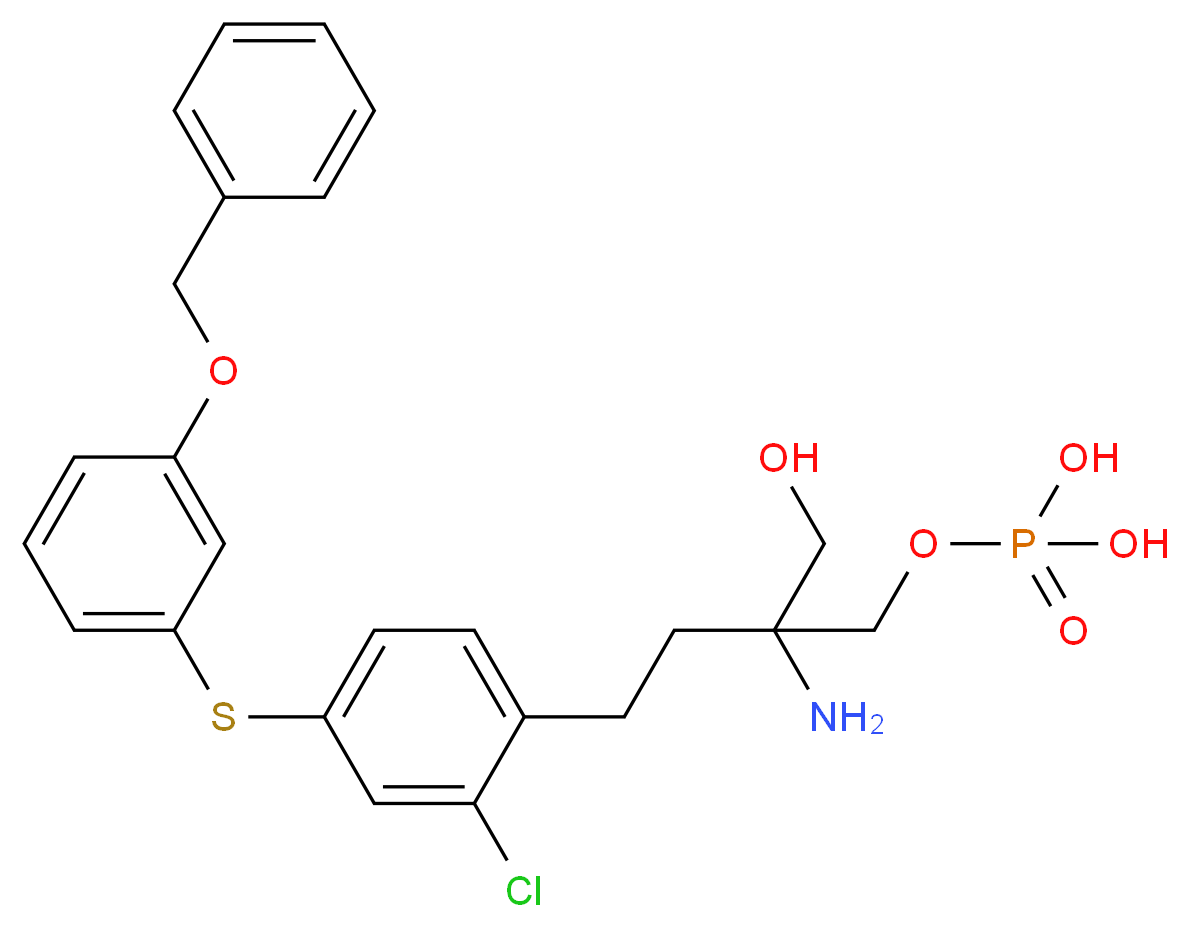 {2-amino-2-[2-(4-{[3-(benzyloxy)phenyl]sulfanyl}-2-chlorophenyl)ethyl]-3-hydroxypropoxy}phosphonic acid_分子结构_CAS_749262-82-6