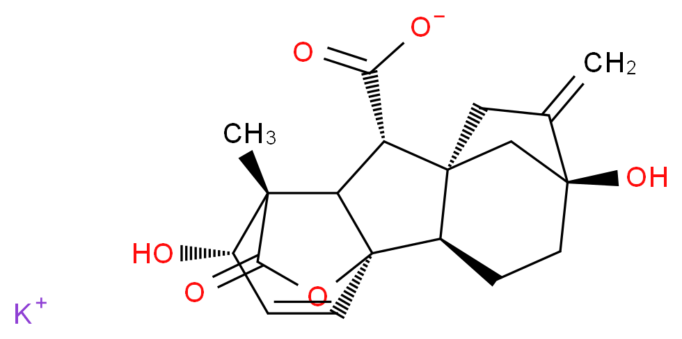 GIBBERELLIC ACID POTASSIUM SALT_分子结构_CAS_125-67-7)