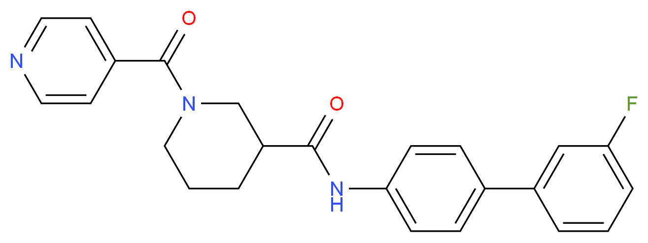N-(3'-fluoro-4-biphenylyl)-1-isonicotinoyl-3-piperidinecarboxamide_分子结构_CAS_)