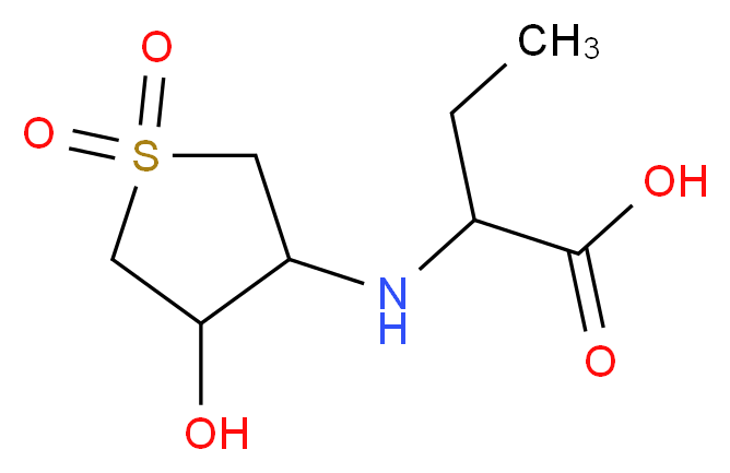 2-(4-Hydroxy-1,1-dioxo-tetrahydro-1lambda*6*-thiophen-3-ylamino)-butyric acid_分子结构_CAS_)