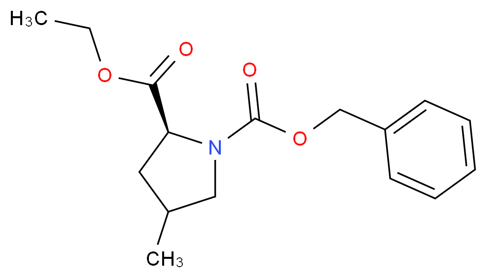 1-Benzyl 2-ethyl (2S)-4-methylpyrrolidine-1,2-dicarboxylate_分子结构_CAS_)