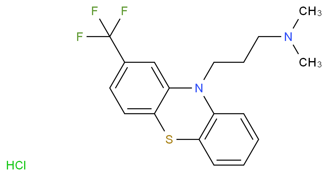 dimethyl({3-[2-(trifluoromethyl)-10H-phenothiazin-10-yl]propyl})amine hydrochloride_分子结构_CAS_1098-60-8