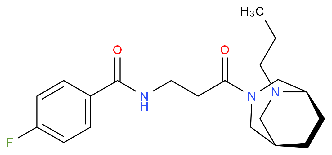 4-fluoro-N-{3-oxo-3-[(1R*,5R*)-6-propyl-3,6-diazabicyclo[3.2.2]non-3-yl]propyl}benzamide (non-preferred name)_分子结构_CAS_)