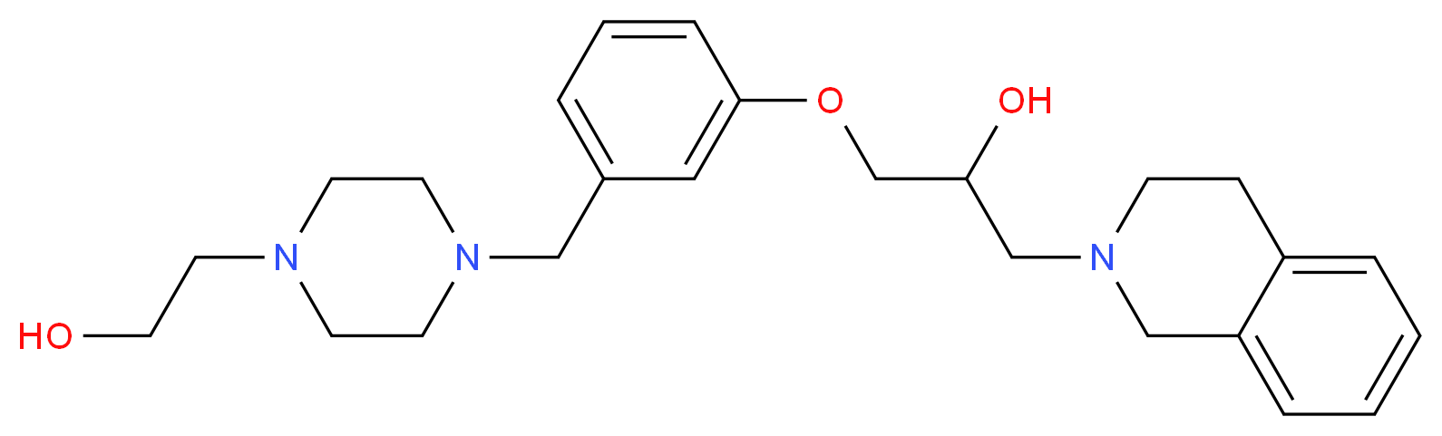 1-(3,4-dihydro-2(1H)-isoquinolinyl)-3-(3-{[4-(2-hydroxyethyl)-1-piperazinyl]methyl}phenoxy)-2-propanol_分子结构_CAS_)