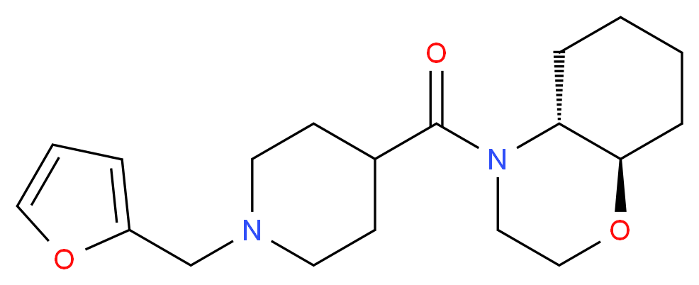 (4aR*,8aR*)-4-{[1-(2-furylmethyl)-4-piperidinyl]carbonyl}octahydro-2H-1,4-benzoxazine_分子结构_CAS_)