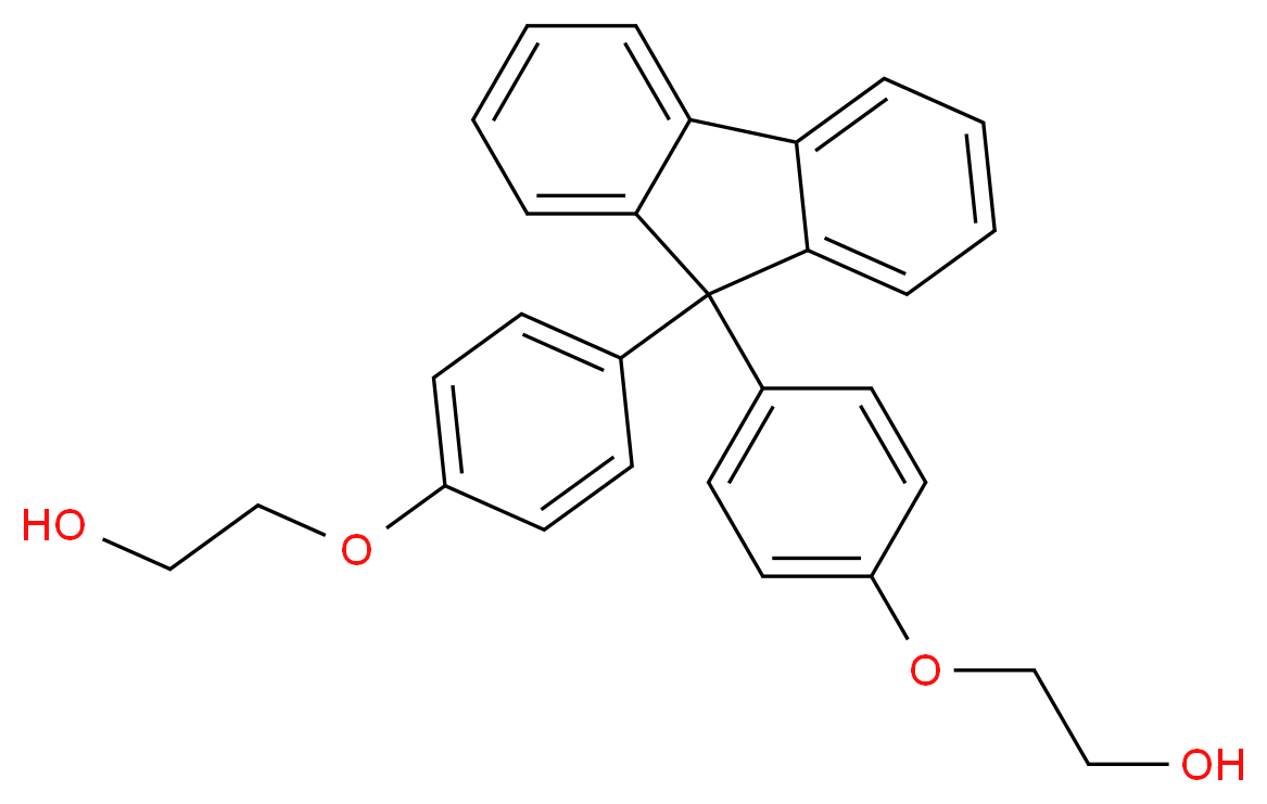 4,4′-(9-亚芴基)二(2-苯氧乙醇)_分子结构_CAS_117344-32-8)