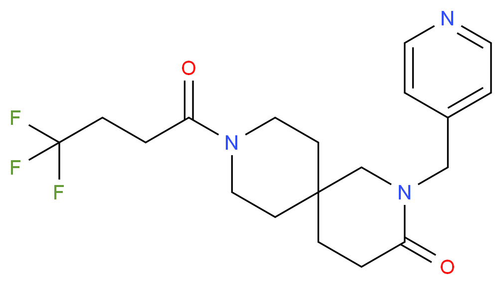 2-(pyridin-4-ylmethyl)-9-(4,4,4-trifluorobutanoyl)-2,9-diazaspiro[5.5]undecan-3-one_分子结构_CAS_)