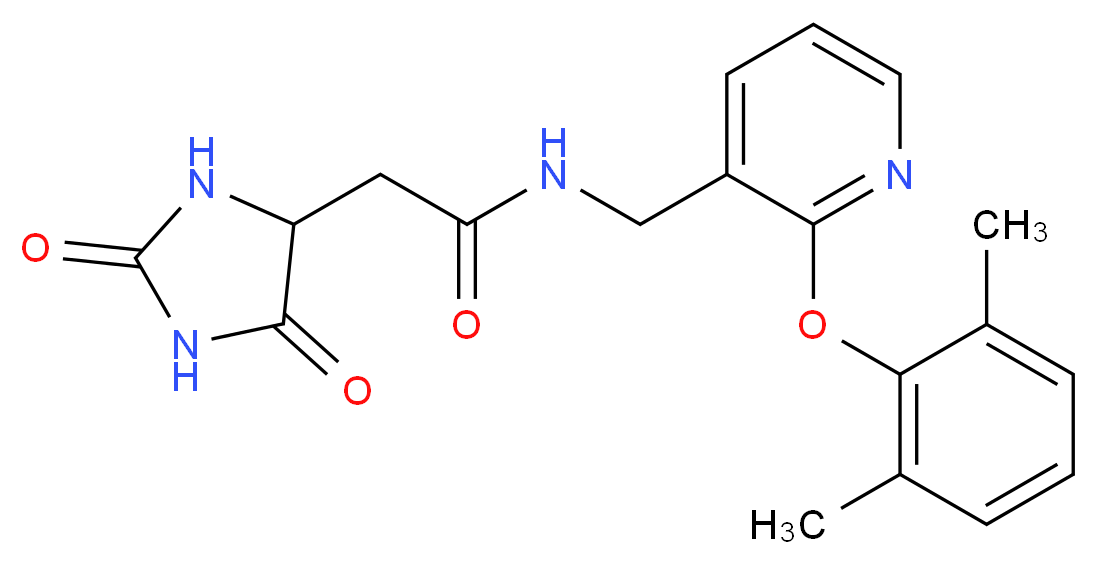 N-{[2-(2,6-dimethylphenoxy)pyridin-3-yl]methyl}-2-(2,5-dioxoimidazolidin-4-yl)acetamide_分子结构_CAS_)