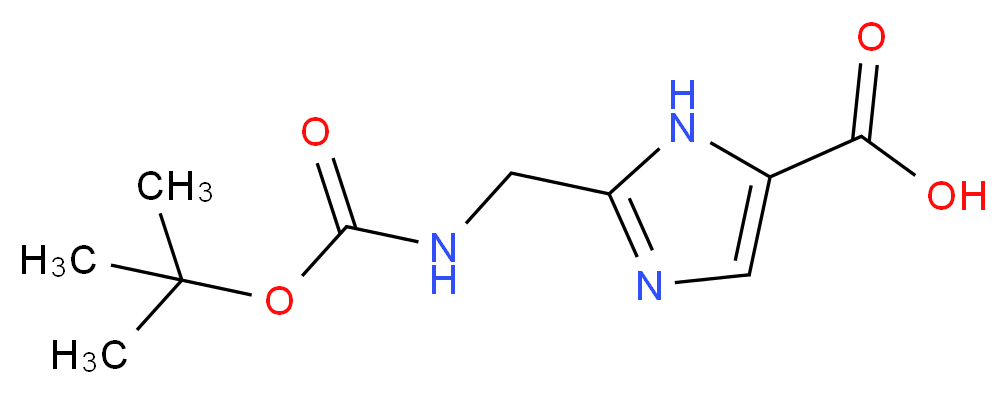 2-(Aminomethyl)-1H-imidazole-5-carboxylic acid, 2-BOC protected_分子结构_CAS_867340-37-2)