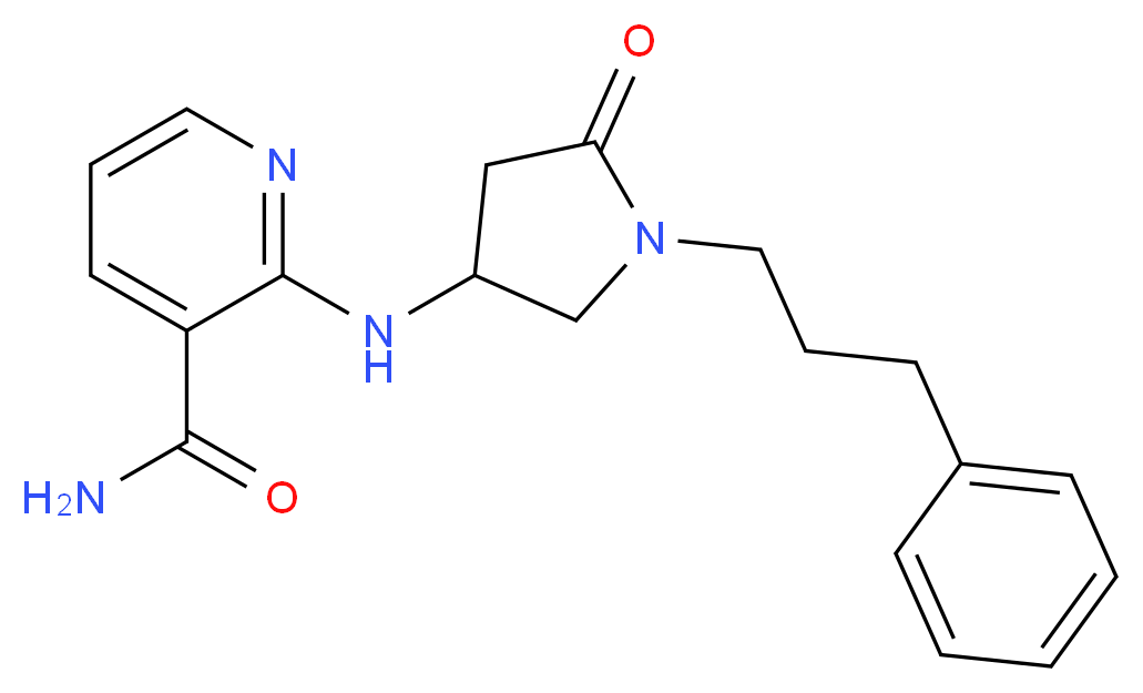 2-{[5-oxo-1-(3-phenylpropyl)pyrrolidin-3-yl]amino}nicotinamide_分子结构_CAS_)