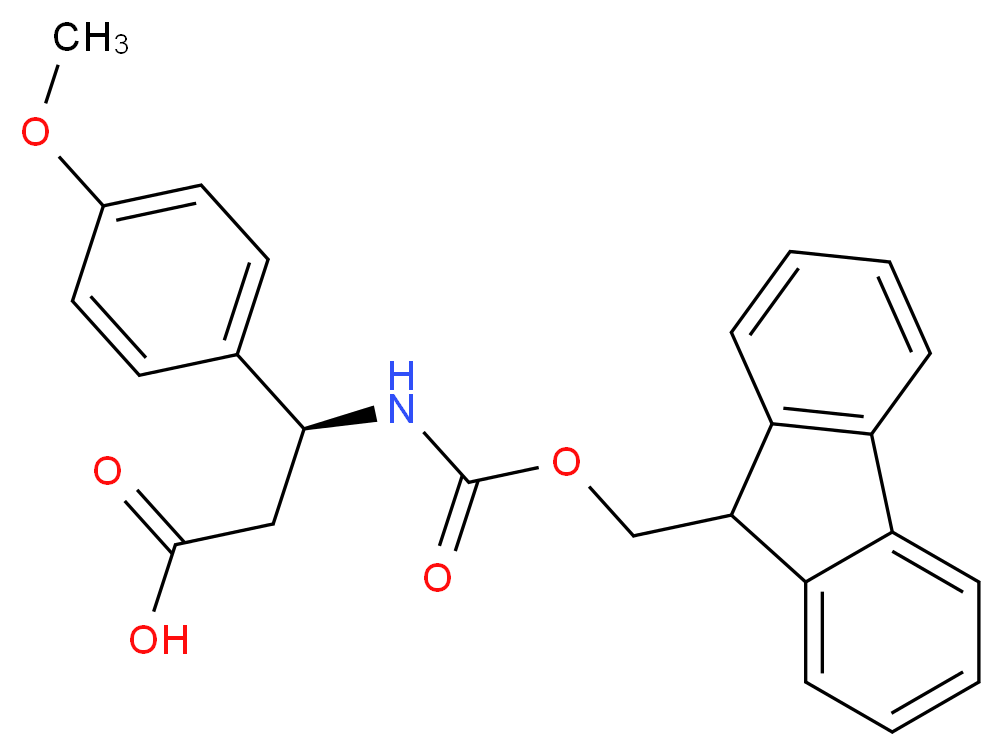 (3S)-3-({[(9H-fluoren-9-yl)methoxy]carbonyl}amino)-3-(4-methoxyphenyl)propanoic acid_分子结构_CAS_501015-30-1