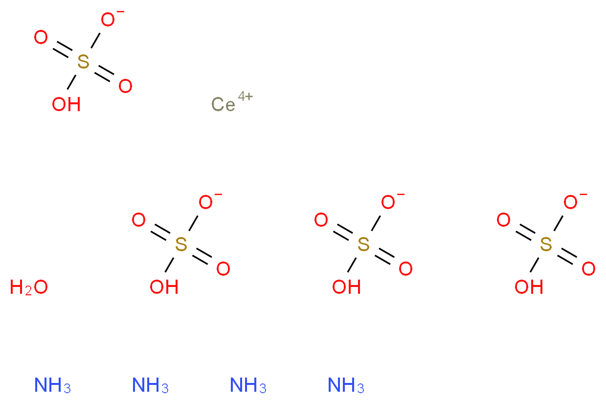 硫酸铈(IV)铵 水合物_分子结构_CAS_7637-03-8(anhydrous))