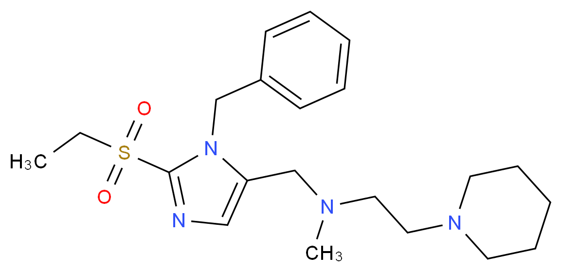 N-{[1-benzyl-2-(ethylsulfonyl)-1H-imidazol-5-yl]methyl}-N-methyl-2-(1-piperidinyl)ethanamine_分子结构_CAS_)