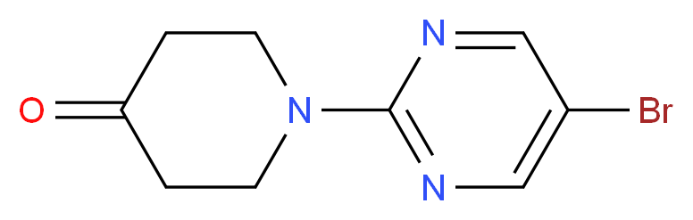 1-(5-bromopyrimidin-2-yl)piperidin-4-one_分子结构_CAS_914347-64-1